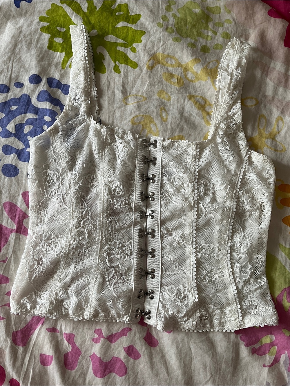 Princess Polly White Lace Hook-Front Corset Top